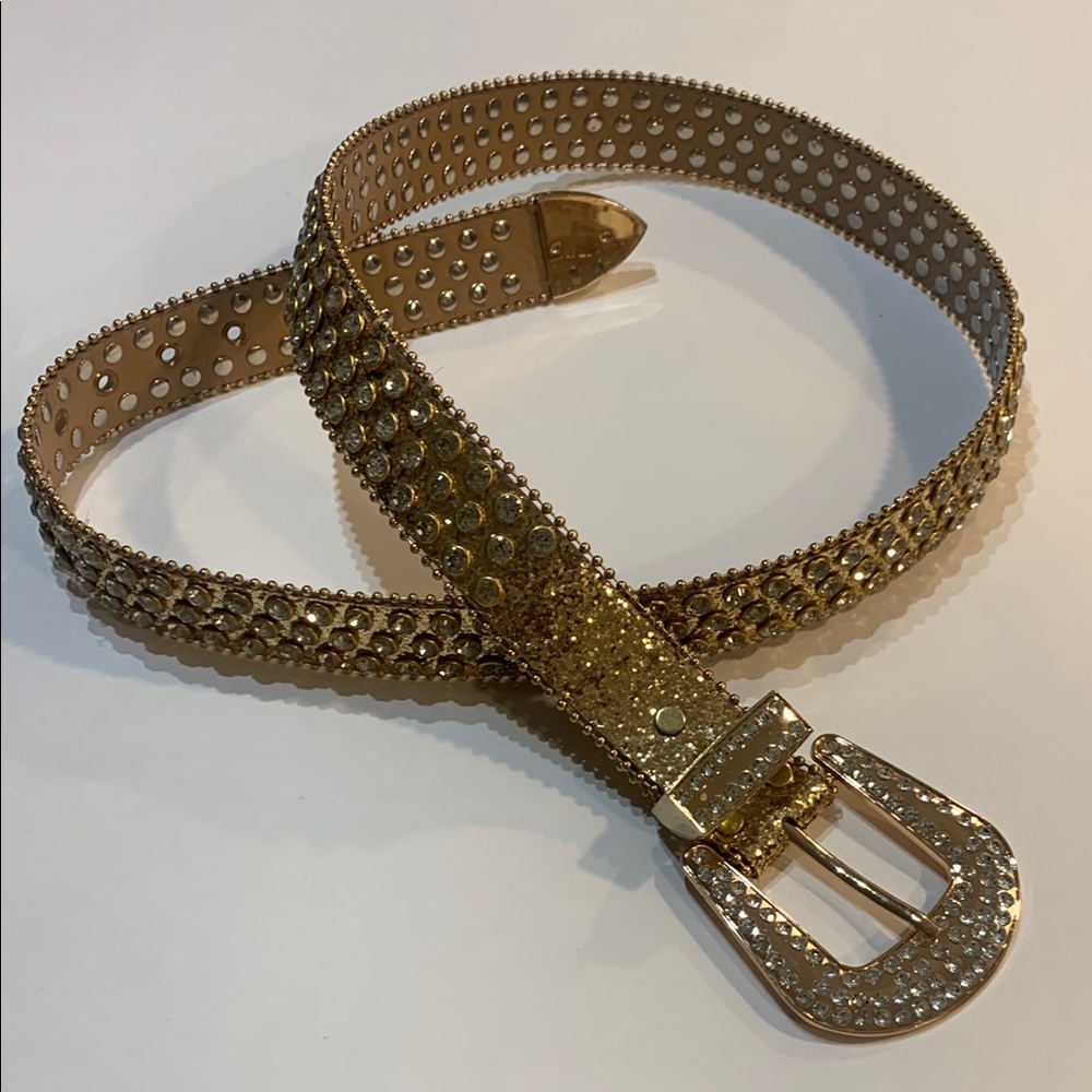 Gold Studded Western Belt